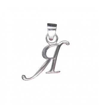 PE001452 Sterling Silver Pendant Charm Letter Я Cyrillic Solid Genuine Hallmarked 925